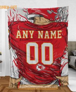 Cute Blanket Kansas City Chiefs Blanket - Personalized Blankets with Names - Custom NFL Jersey