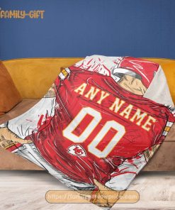 Cute Blanket Kansas City Chiefs Blanket - Personalized Blankets with Names - Custom NFL Jersey 2