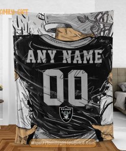 Cute Blanket Raiders Blankets – Personalized Blankets with Names – Custom NFL Jersey