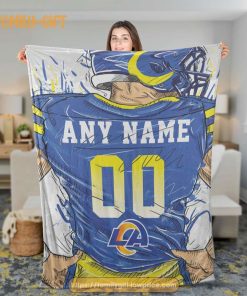 Cute Blanket Los Angeles Rams Jersey NFL Blanket - Personalized