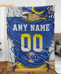 Cute Blanket Los Angeles Rams Blanket – Personalized Blankets with Names – Custom NFL Jersey