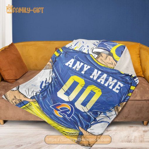 Personalized Los Angeles Rams Blanket – Custom NFL Jersey Design with Any Name & Number