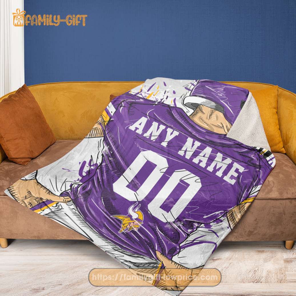 Cute Blanket Minnesota Vikings Jersey NFL Blanket - Personalized Blankets  with Names - Custom NFL Jersey - Gifts From The Heart At Prices You'll Love