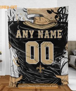 Cute Blanket New Orleans Saints Blanket – Personalized Blankets with Names – Custom NFL Jersey