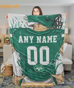 Cute Blanket New York Jets Blanket - Personalized Blankets with Names - Custom NFL Jersey 1