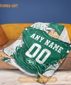 Cute Blanket New York Jets Blanket - Personalized Blankets with Names - Custom NFL Jersey 2