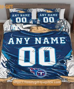 Personalised Football Gift Cute Bed Sets Tennessee Titans Jersey NFL Football Bedding Set for Fan 1 1