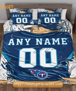 Custom Tennessee Titans Jersey Bedding Set – Perfect NFL Gift with Name and Number 2