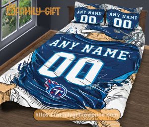 Custom Tennessee Titans Jersey Bedding Set – Perfect NFL Gift with Name and Number