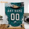 Personalized Philadelphia Eagles Blanket – Custom NFL Jersey with Your Name & Number