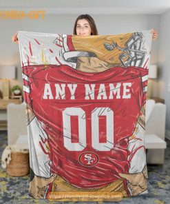 Cute Blanket San Francisco 49ers Blanket - Personalized Blankets with Names - Custom NFL Jersey 1