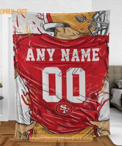 Cute Blanket San Francisco 49ers Blanket – Personalized Blankets with Names – Custom NFL Jersey