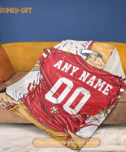 Cute Blanket San Francisco 49ers Blanket - Personalized Blankets with Names - Custom NFL Jersey 2