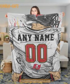 Cute Blanket Tampa Bay Buccaneers Blanket - Personalized Blankets with Names - Custom NFL Jersey 2