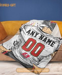Cute Blanket Tampa Bay Buccaneers Blanket - Personalized Blankets with Names - Custom NFL Jersey 1