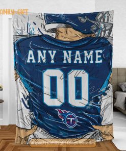 Cute Blanket Tennessee Titans Blanket – Personalized Blankets with Names – Custom NFL Jersey