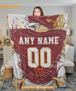 Cute Blanket Washington Commanders Blanket - Personalized Blankets with Names - Custom NFL Jersey 2