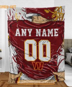 Cute Blanket Washington Commanders Blanket - Personalized Blankets with Names - Custom NFL Jersey