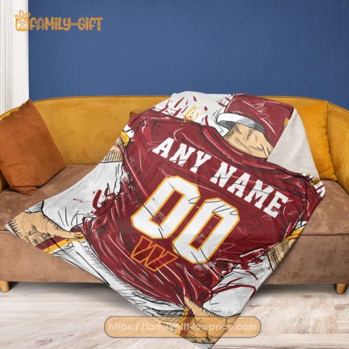 Cute Blanket Washington Commanders Blanket – Personalized Blankets with Names – Custom NFL Jersey