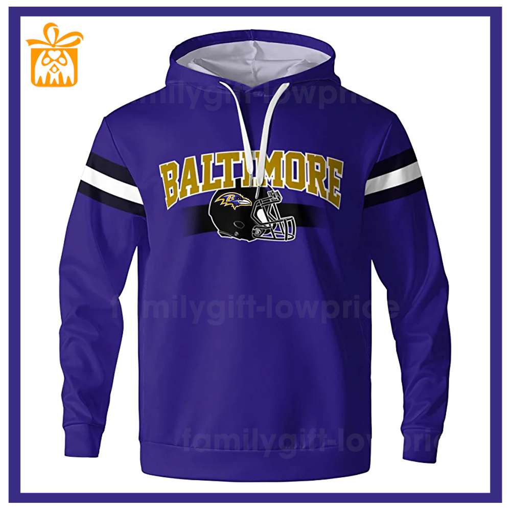 Custom NFL Hoodie Baltimore Ravens Hoodie Mens & Womens - Gifts for Football Fans