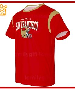 Custom Football NFL 49ers TShirt 49ers American Football Shirt with Custom Name and Number