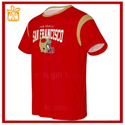 Custom Football NFL 49ers TShirt for Men Women – 49ers American Football Shirt with Custom Name and Number