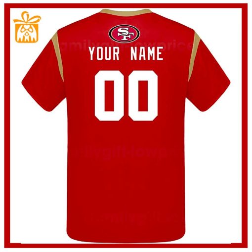 Custom Football NFL 49ers TShirt for Men Women – 49ers American Football Shirt with Custom Name and Number