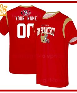 Custom Football NFL 49ers TShirt for Men Women – 49ers American Football Shirt with Custom Name and Number