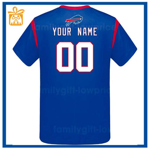 Custom Football NFL Bills Shirts for Men Women – Buffalo Bills American Football Shirt with Custom Name and Number