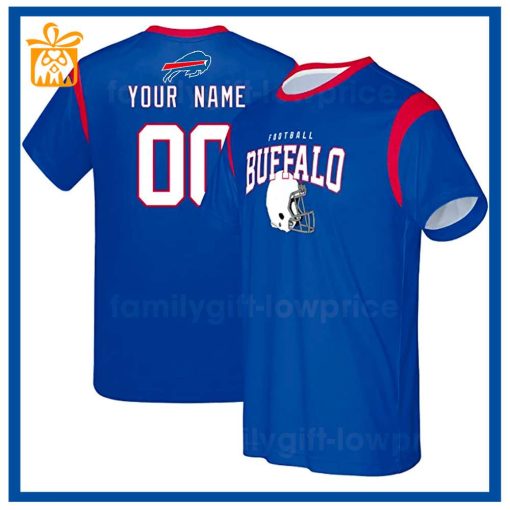 Custom Football NFL Bills Shirts for Men Women – Buffalo Bills American Football Shirt with Custom Name and Number