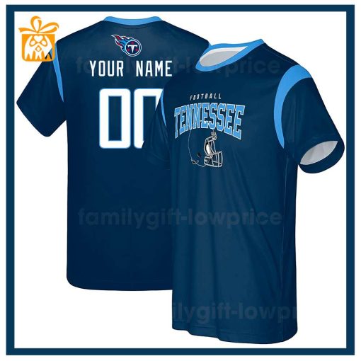 Custom Football NFL Titans Shirt for Men Women – Tennessee Titans American Football Shirt with Custom Name and Number