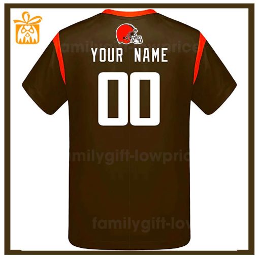 Custom Football NFL Cleveland Browns Shirt for Men Women – Browns American Football Shirt with Custom Name and Number