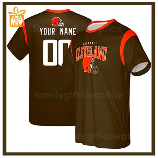 Custom Football NFL Cleveland Browns Shirt for Men Women – Browns American Football Shirt with Custom Name and Number