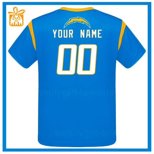 Custom Football NFL Chargers Shirt for Men Women – LA Chargers American Football Shirt with Custom Name and Number