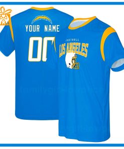 Custom Football NFL Chargers Shirt for Men Women – LA Chargers American Football Shirt with Custom Name and Number