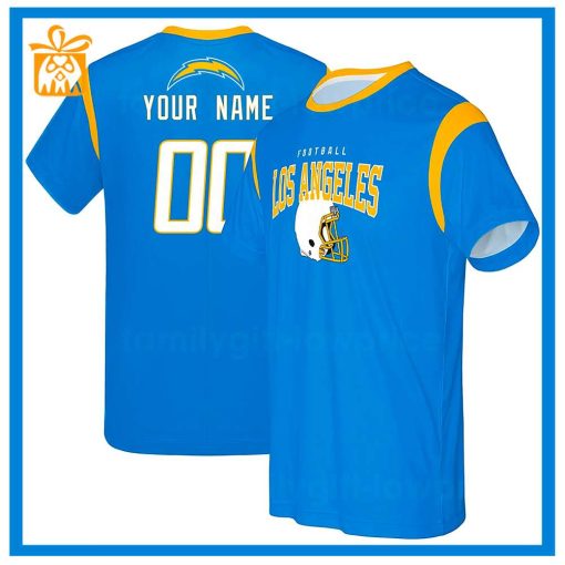 Custom Football NFL Chargers Shirt for Men Women – LA Chargers American Football Shirt with Custom Name and Number