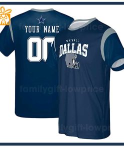 Custom Football NFL Cowboys TShirt for Men Women – Dallas Cowboys American Football Shirt with Custom Name and Number
