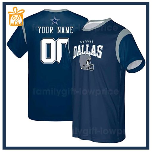 Custom Football NFL Cowboys TShirt for Men Women – Dallas Cowboys American Football Shirt with Custom Name and Number