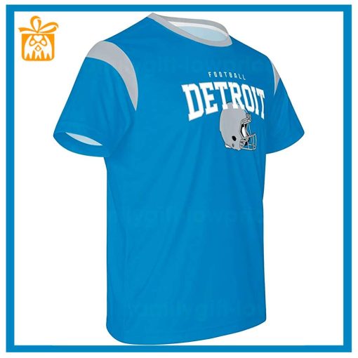 Custom Football NFL Detroit Lions Shirt for Men Women – Lions American Football Shirt with Custom Name and Number