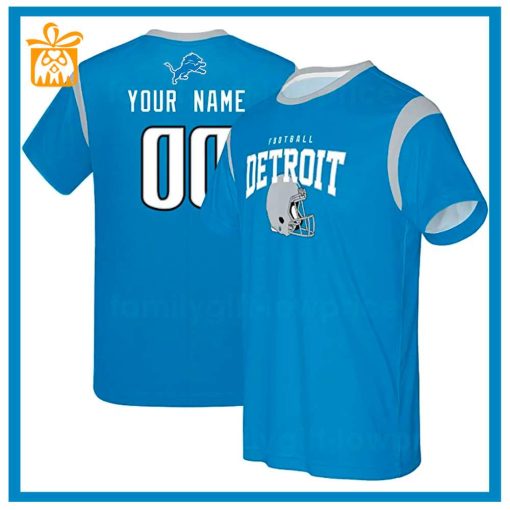 Custom Football NFL Detroit Lions Shirt for Men Women – Lions American Football Shirt with Custom Name and Number