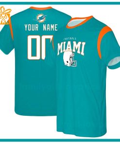 Custom Football NFL Dolphins Shirt for Men Women – Miami Dolphins American Football Shirt with Custom Name and Number