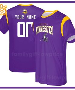 Custom Football NFL Minnesota Vikings Shirt for Men Women – Vikings American Football Shirt with Custom Name and Number