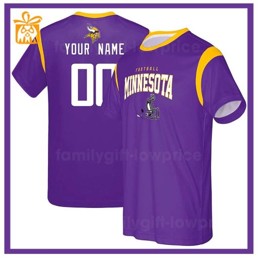 Custom Football NFL Minnesota Vikings Shirt for Men Women – Vikings American Football Shirt with Custom Name and Number