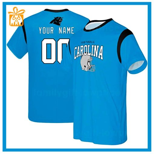 Custom Football NFL Panthers Shirt for Men Women – Carolina Panthers American Football Shirt with Custom Name and Number