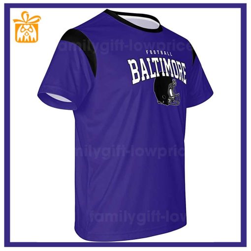 Custom Football NFL Ravens Shirt for Men Women – Baltimore Ravens American Football Shirt with Custom Name and Number