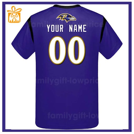 Custom Football NFL Ravens Shirt for Men Women – Baltimore Ravens American Football Shirt with Custom Name and Number