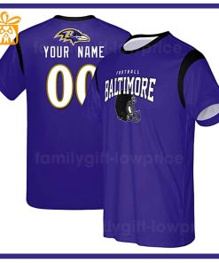 Custom Football NFL Ravens Shirt for Men Women – Baltimore Ravens American Football Shirt with Custom Name and Number