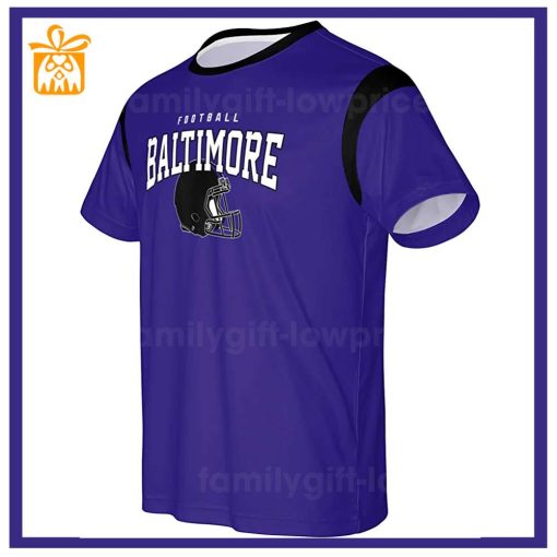 Custom Football NFL Ravens Shirt for Men Women – Baltimore Ravens American Football Shirt with Custom Name and Number