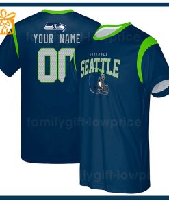 Custom Football NFL Seahawks Shirt for Men Women – Seattle Seahawks American Football Shirt with Custom Name and Number