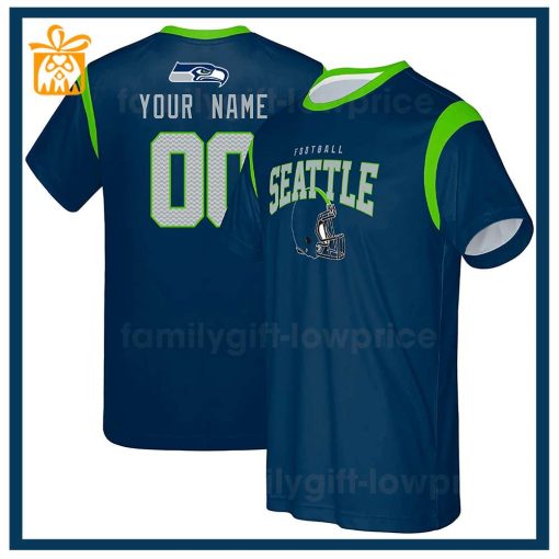 Custom Football NFL Seahawks Shirt for Men Women – Seattle Seahawks American Football Shirt with Custom Name and Number